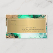 Carte De Référencement Elégante Parties scintillant or, Frame Green Marbl (Dos)