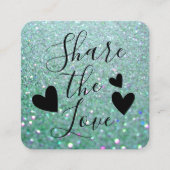 Carte De Référencement Élégante Parties scintillant verte Turquoise (Devant)