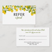 Carte De Référencement Élégante verdure de citrons (Devant / Derrière)