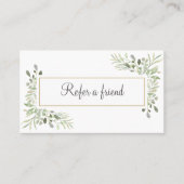 Carte De Référencement Élégante verdure simple (Devant)