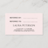 Carte De Référencement Élégantes lèvres roses manuscrites calligraphie de (Dos)