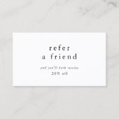 Carte De Référencement EMELIA Moderne Noir Blanc Référer une remise à un (Devant)