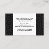 Carte De Référencement Empreinte de léopard noir minimal moderne (Dos)