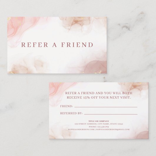 Carte De Référencement Encre d'alcool liquide Abstraite (Devant / Derrière)