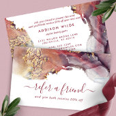 Carte De Référencement Encre D'Aquarelle Liquide D'Art Moderne Purple Et 