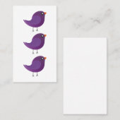 Carte De Référencement Enfants mignonette birdy (Devant / Derrière)