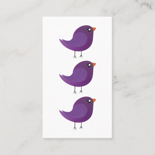 Carte De Référencement Enfants mignonette birdy (Devant)