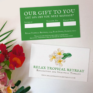 Carte De Référencement Entreprise de beauté tropicale fidélité frangipani