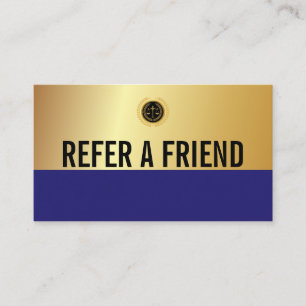 Carte De Référencement Entreprise de juriste moderne bleu et or