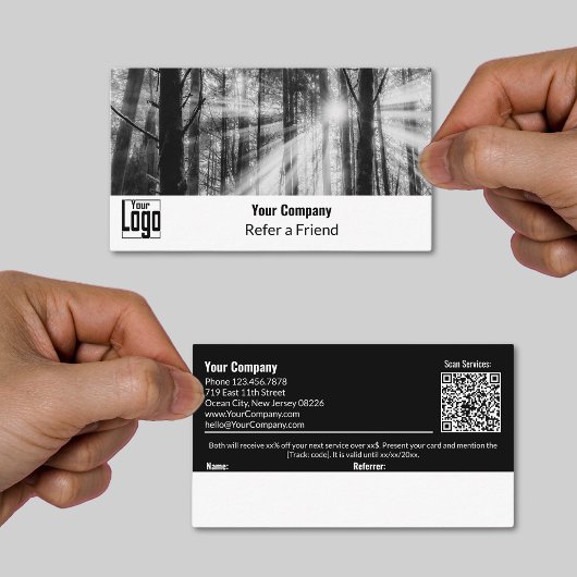 Carte De Référencement Entreprise d'image personnalisée classique en noir