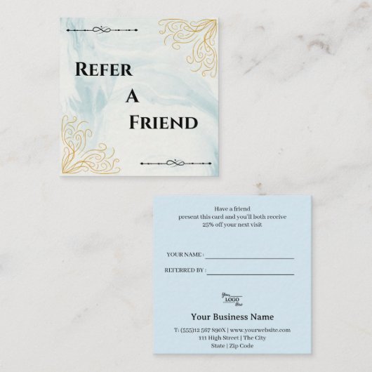 Carte De Référencement Entreprise Moderne Parrainer un Ami Professionnel (Devant / Derrière)