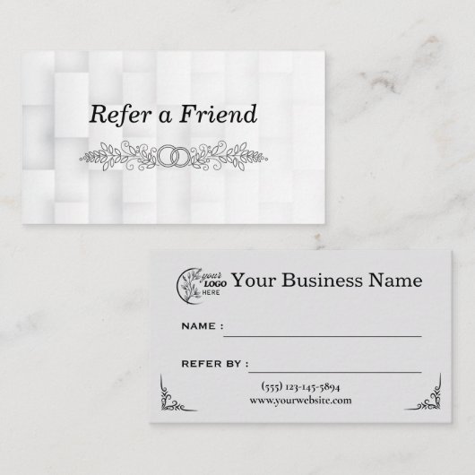 Carte De Référencement Entreprise Moderne Référez un Ami Professionnel (Devant / Derrière)