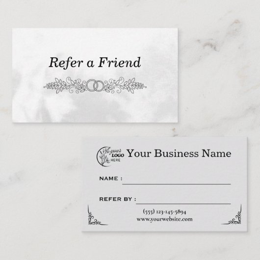 Carte De Référencement Entreprise Moderne Référez un Ami Professionnel (Devant / Derrière)