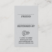 Carte De Référencement Entreprise Moderne Référez un Ami Professionnel (Dos)