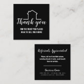 Carte De Référencement Entreprise professionnelle noire et blanche (Devant / Derrière)