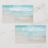 Carte De Référencement Étoile de mer blanche de plage Été élégant Référez (Devant / Derrière)