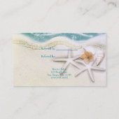 Carte De Référencement Étoile de mer sur l'eau de mer sarcelle sur la pla (Dos)