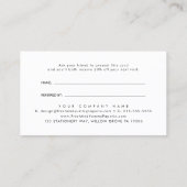 Carte De Référencement EVERLY Art Deco Black Refer A Friend (Dos)