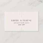 Carte De Référencement EVERLY Art Déco Ivoire Or Noir Réferer un ami (Devant)