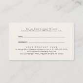 Carte De Référencement EVERLY Art Deco Ivory Gold Black Refer A Friend (Dos)