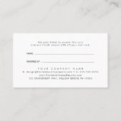 Carte De Référencement EVERLY Classic Art Deco Navy Blue Refer A Friend (Dos)