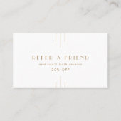 Carte De Référencement EVERLY Gold Art Deco Geometric Refer A Friend (Devant)
