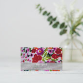 Carte De Référencement Explosion de couleur vive Fleurs aquarelles encrée (Debout devant)