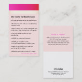 Carte De Référencement Extensions d'oreillette rose chaud après soins aig (Devant / Derrière)
