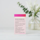 Carte De Référencement Extensions d'oreillette rose chaud après soins aig (Debout devant)