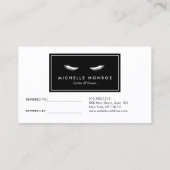 Carte De Référencement Eyelashes avec Argent Parties scintillant Salon Or (Dos)