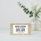 Carte De Référencement Eyelashes avec Gold Parties scintillant Salon Cart (Debout devant)