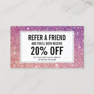 Carte De Référencement Eyelashes avec Parties scintillant violet/rose Sal