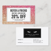 Carte De Référencement Eyelashes avec Rouge/Bronze Parties scintillant Sa (Devant / Derrière)