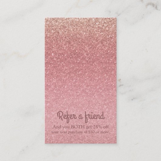 Carte De Référencement Fairy Tale Parties scintillant rose Glam Sparkle C (Devant)