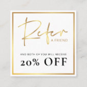 Carte De Référencement Faux Gold Référencez Un Ami Réduisez Votre Logo D' (Devant)