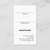 Carte De Référencement Faux moderne Silver Black White Heart Bold Salon (Dos)