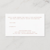 Carte De Référencement Faux Rose Gold sur le script moderne blanc (Dos)