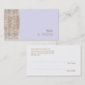 Carte De Référencement FAUX Sequins Salon De Beauté Référer Un Ami Lavand (Devant / Derrière)