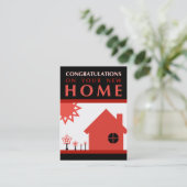 Carte De Référencement félicitations pour votre nouvelle maison (formes r (Debout devant)