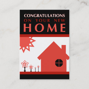 Carte De Référencement félicitations pour votre nouvelle maison (formes r