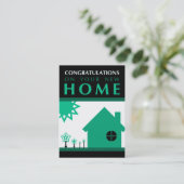 Carte De Référencement félicitations sur votre nouvelle maison (formes (Debout devant)