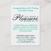 Carte De Référencement félicitations sur votre nouvelle maison (formes (Dos)