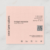 Carte De Référencement Féminin & Chic | Pêche & Gris (Dos)