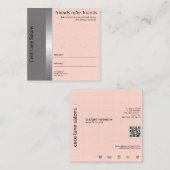 Carte De Référencement Feminine & Chic | Pêche et gris (Devant / Derrière)