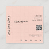 Carte De Référencement Feminine & Chic | Pêche et gris (Dos)