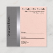 Carte De Référencement Feminine & Chic | Pêche et gris (Devant)