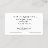 Carte De Référencement Ferme de miel biologique moderne (Dos)