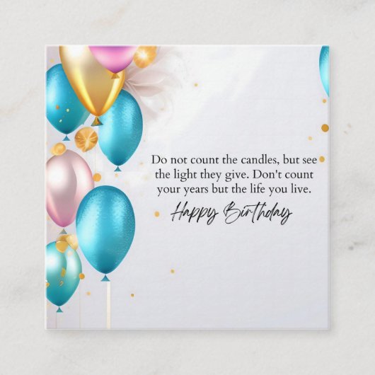 Carte De Référencement Fête d'anniversaire See the Light (Devant)