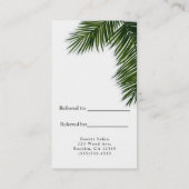 Carte De Référencement Feuille de palmier tropicale élégante Référer un a (Dos)