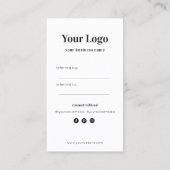 Carte De Référencement Feuilles d'aquarelle (Dos)